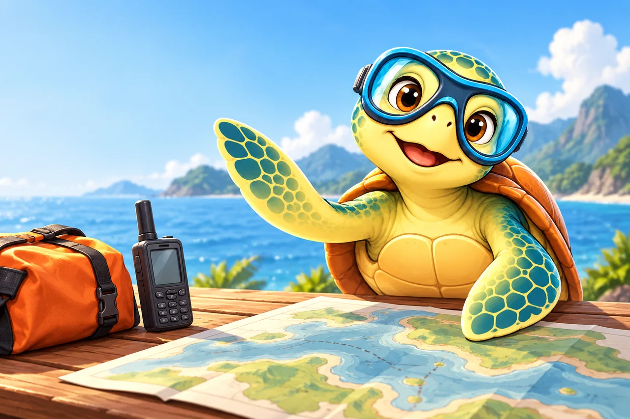 YouDive mascot illustration for Emergency Planning for Remote Australian Dive Trips