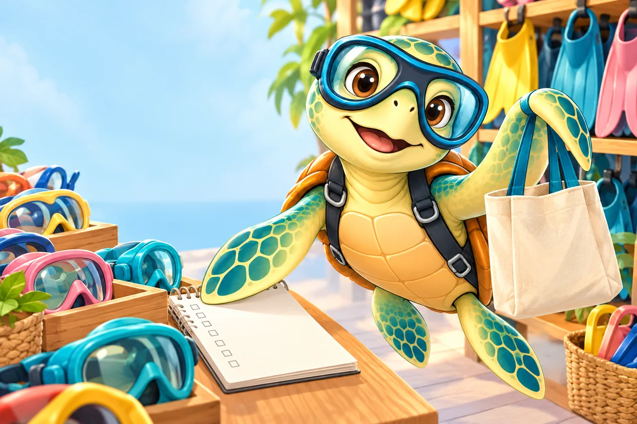 YouDive mascot illustration for Equipment Retailers