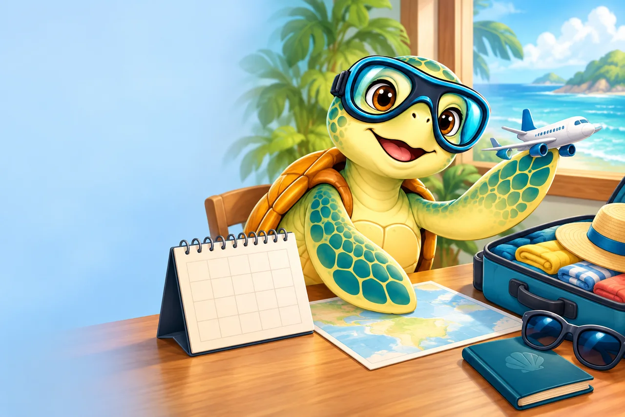 YouDive mascot illustration for Flying After Diving in Australia