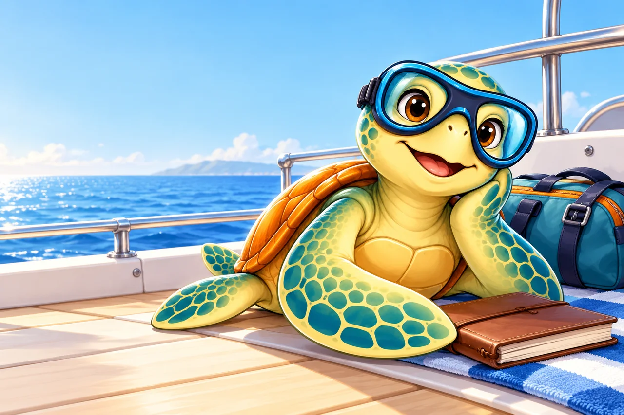YouDive mascot illustration for Liveaboard Diving in Australia