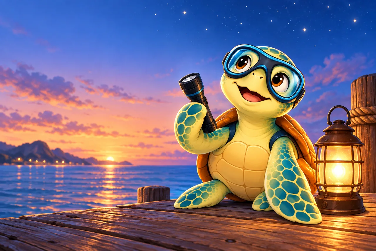 YouDive mascot illustration for Night Diving in Australia