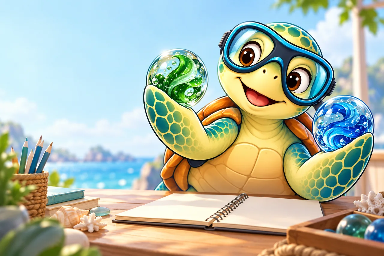 YouDive mascot illustration for Nitrox vs Air