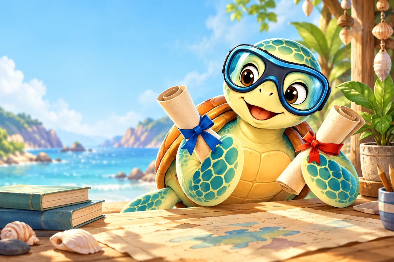 YouDive mascot illustration for TDI vs PADI TecRec