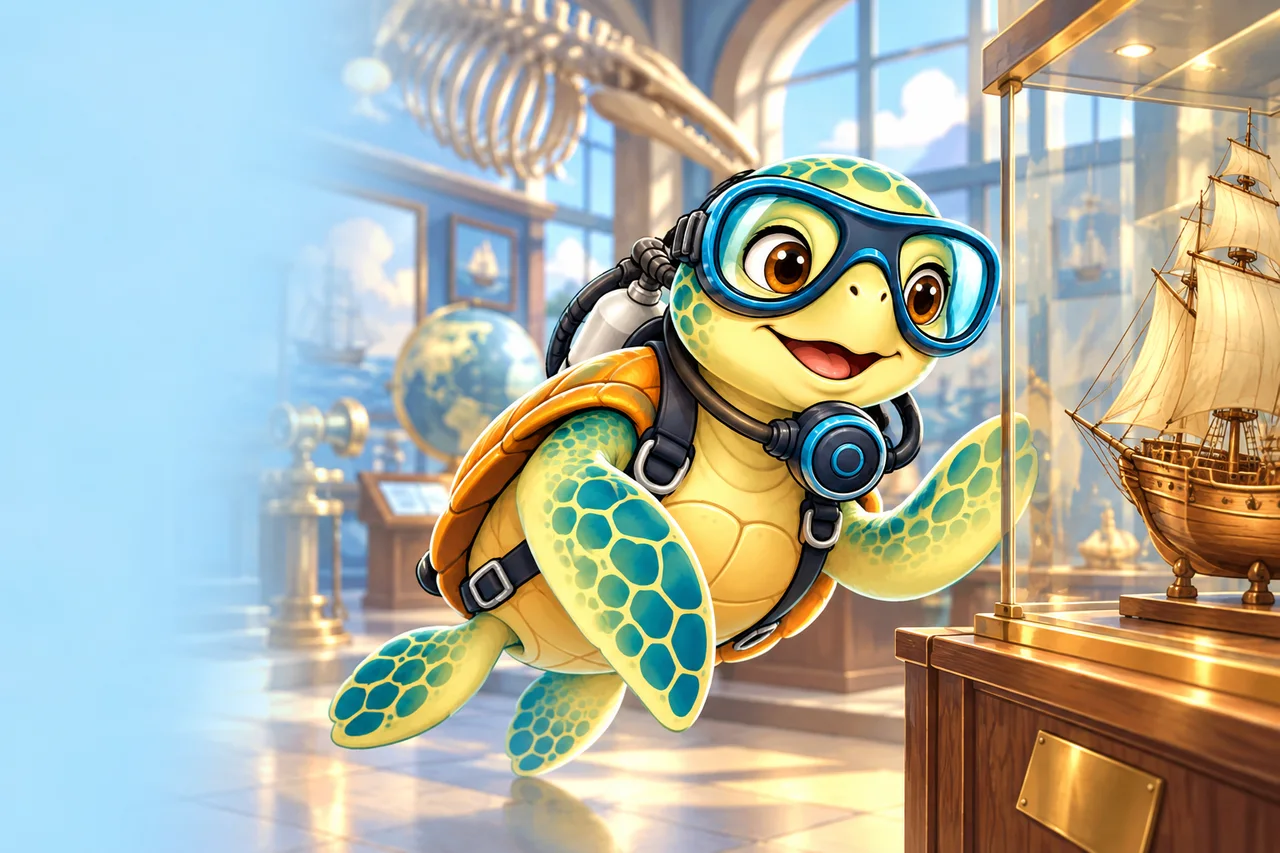 YouDive mascot illustration for Wreck Diving in Australia