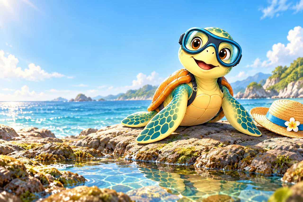 YouDive mascot illustration; not a photograph of the site